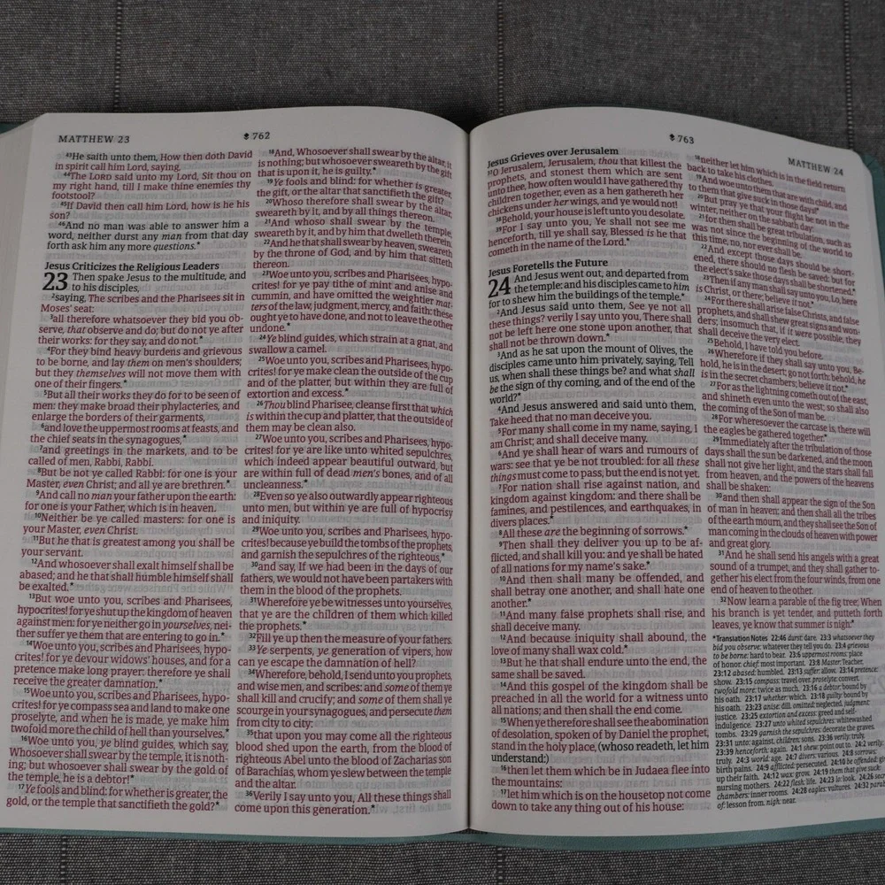 Soft Touch Bible KJV Large Print Premium Value Thinline Floral Embossed Teal